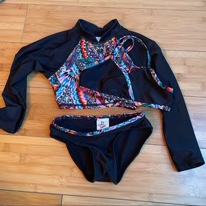 Art class three piece girls bikini rash guard sz XS